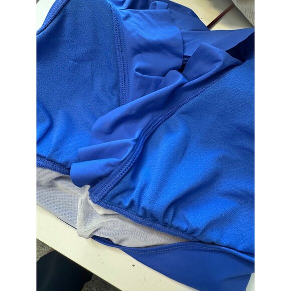 Ralph Lauren Tankini Swim Size 6 Halter Top Print Bottom NWT Blue Ruffle Print B - Picture 8 of 12